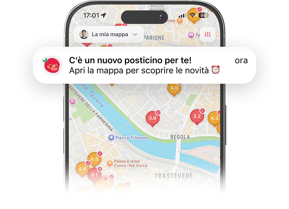 L'app Posticini mostra una notifica: C'è un nuovo posticino per te!